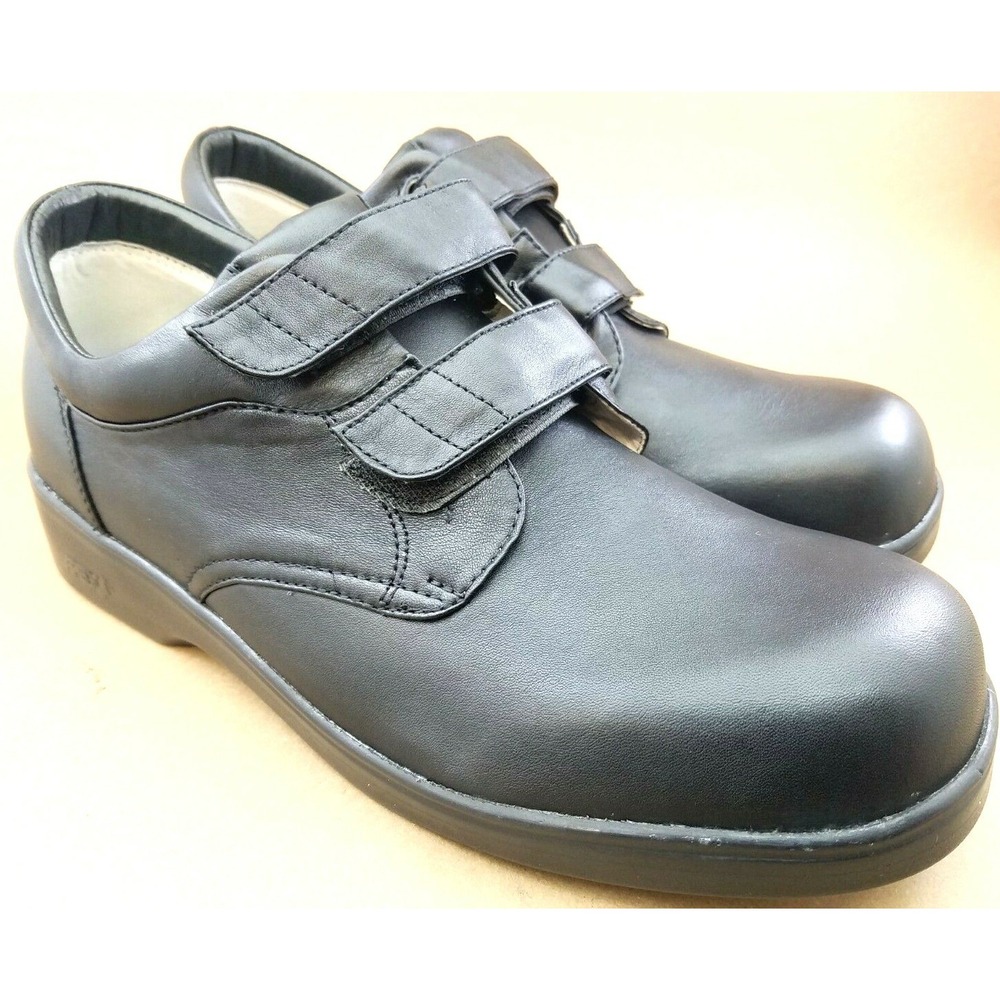APEX B3000M Black Leather Therapeutic Diabetic Strap Men's Shoes Sz 12.5 M